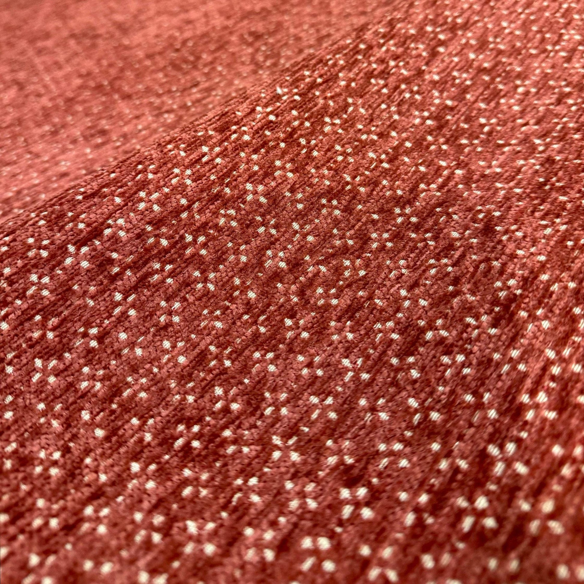 Burnt Sienna Flower Motif Upholstery Fabric