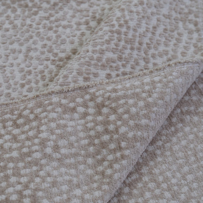 Taupe Polka Dot Chenille Upholstery Fabric – Plush Textured Fabric by the Yard