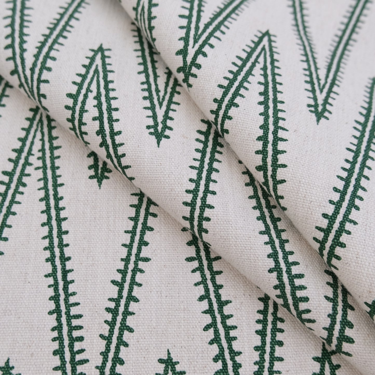 Green Stitch Pattern Cotton Fabric