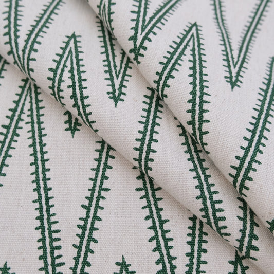Green Stitch Pattern Cotton Fabric