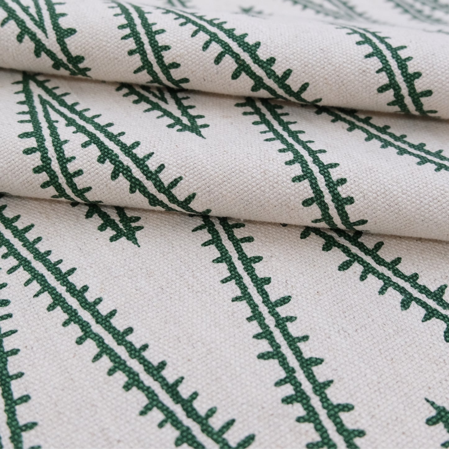Green Stitch Pattern Cotton Fabric