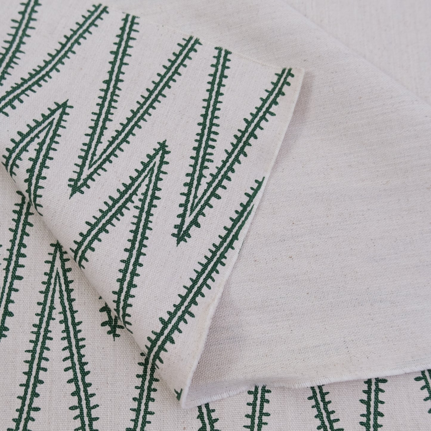 Green Stitch Pattern Cotton Fabric