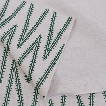 Green Stitch Pattern Cotton Fabric