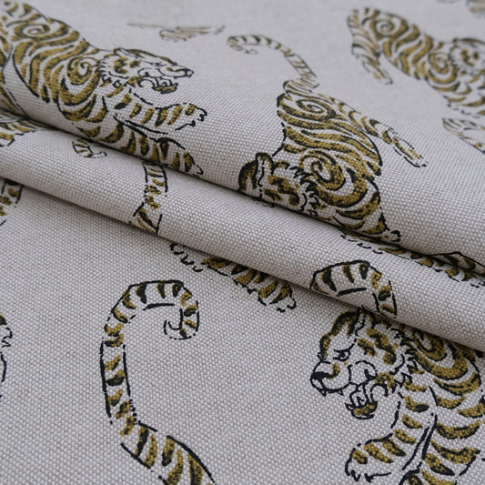 Tiger Print Upholstery Fabric- Maximalist Animal Print Textile by the Yard