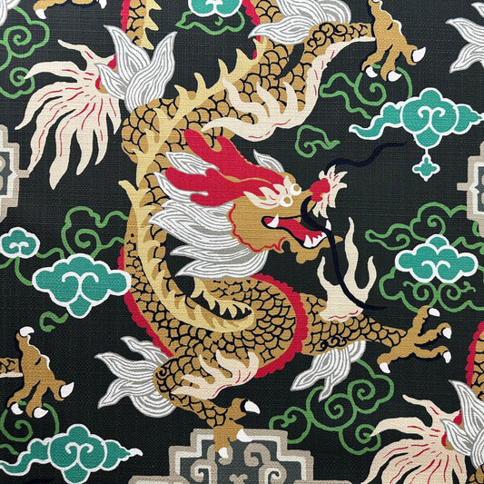 Chinoiserie Pattern Fabric Year of the Dragon Textile