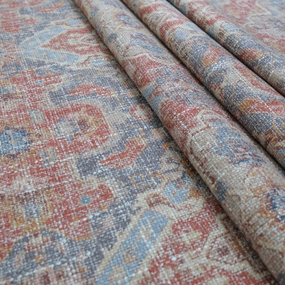 Tula Vintage Rug Bohemian Upholstery Fabric- Chenille Shabby Chic Design