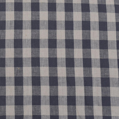 Gray Checkered Linen Fabric by the Yard