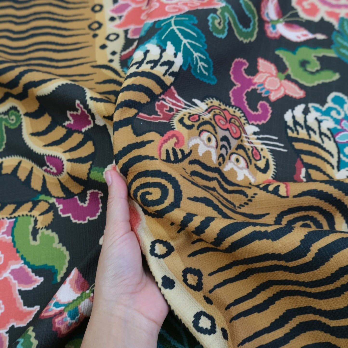 Tiger Print Chinoiserie Fabric