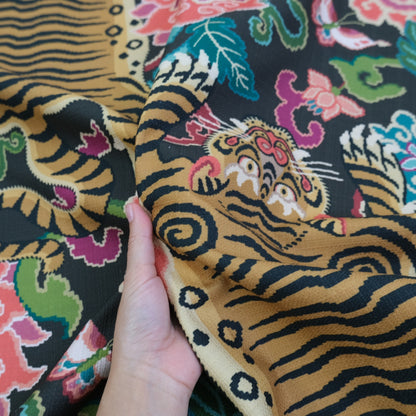 Tiger Print Chinoiserie Fabric