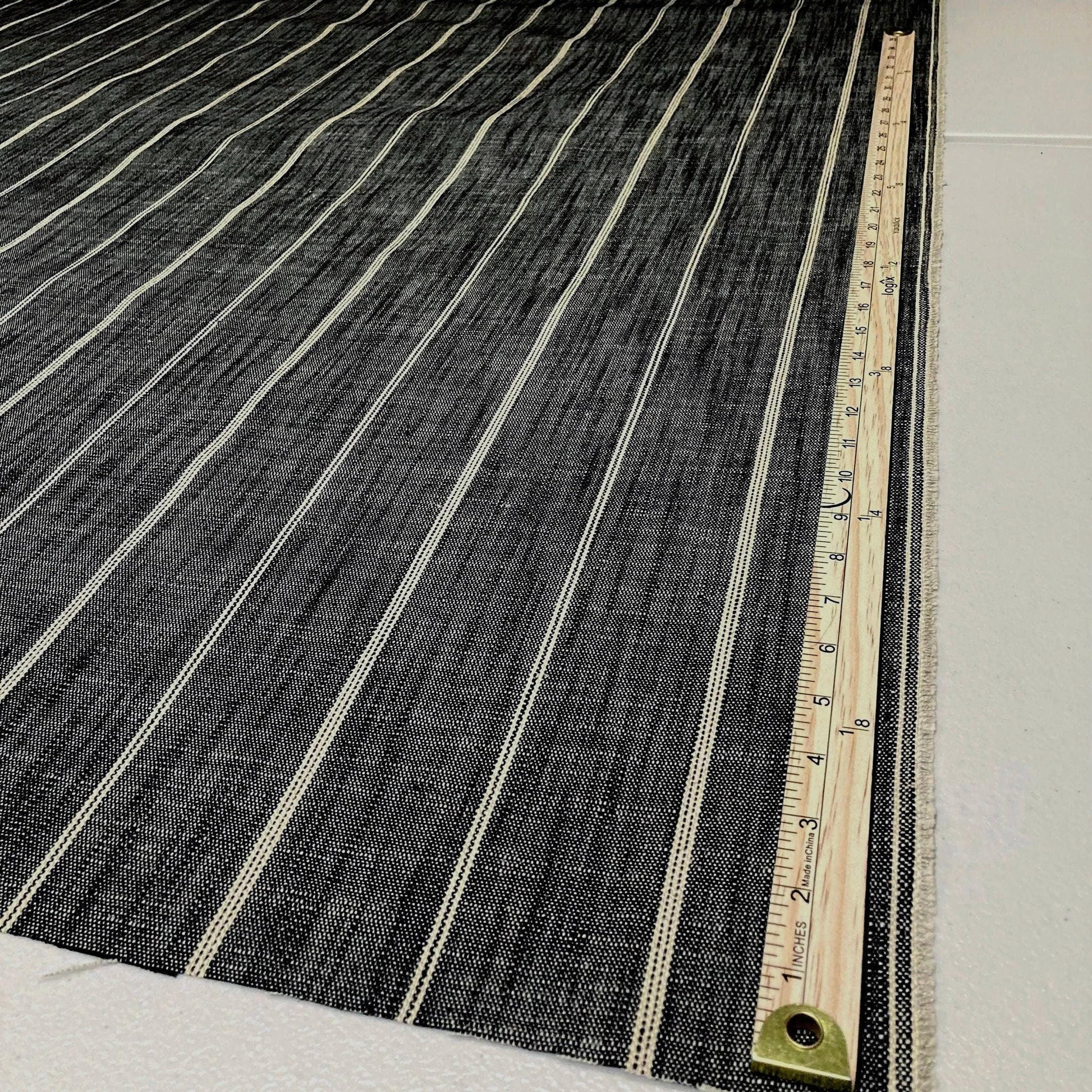 upholstery fabric gray ticking