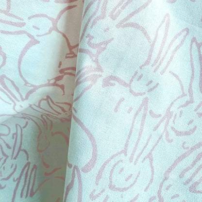 Pastel Bunny Print Cotton Fabric Soft Textile Baby Nursery Quilting Sewing Crafts Kids Room Decor Pillows Handmade Gift Projects