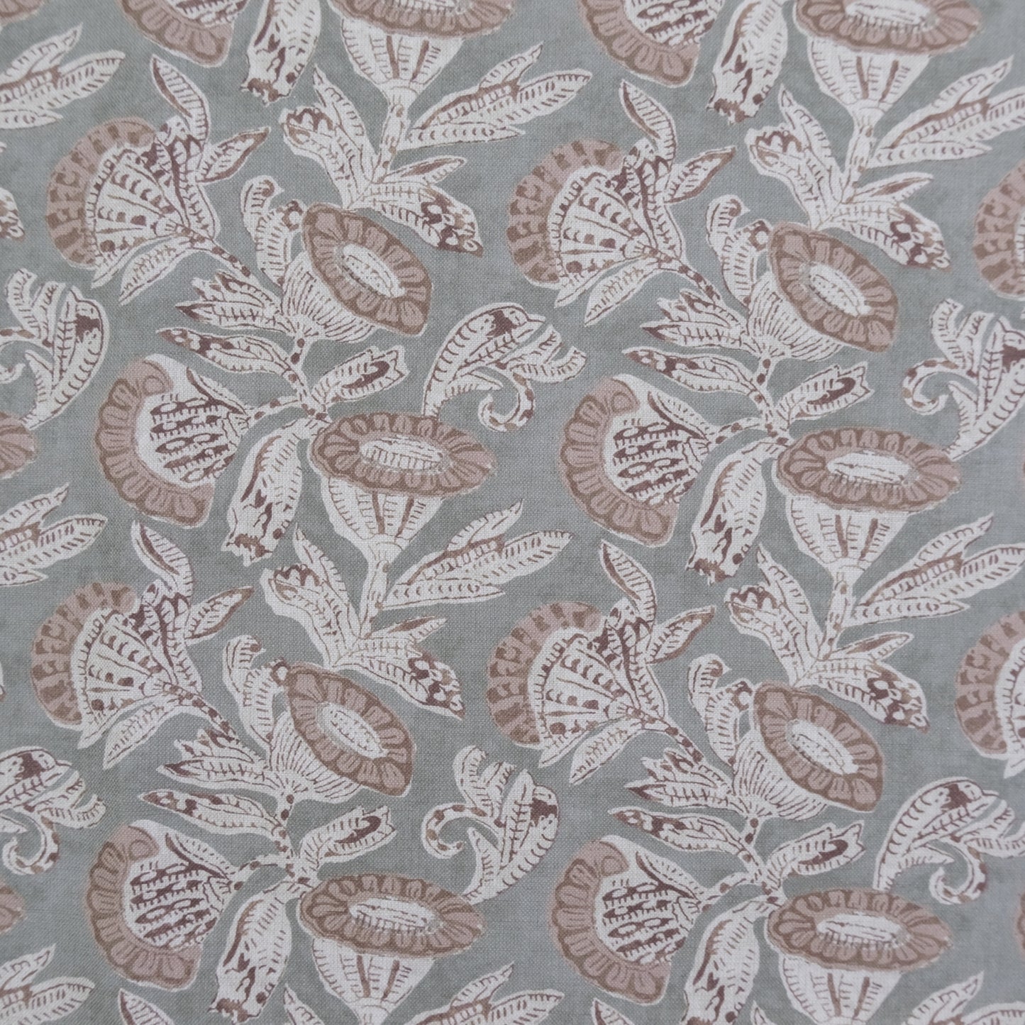 Sage Green Floral Cotton Fabric