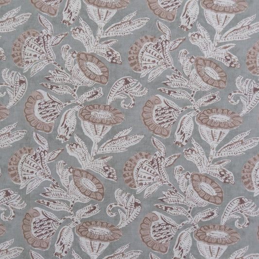 Sage Green Floral Cotton Fabric