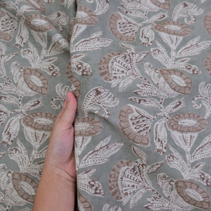 Sage Green Floral Cotton Fabric