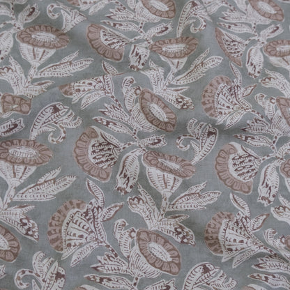 Sage Green Floral Cotton Fabric