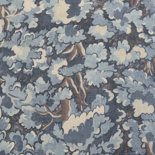 Blue Forest Canopy Drapery Fabric- Nature-Inspired Botanical Print for Curtains & Home Decor