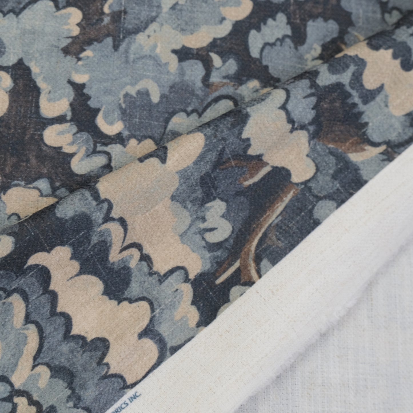 Blue Forest Canopy Drapery Fabric- Nature-Inspired Botanical Print for Curtains & Home Decor