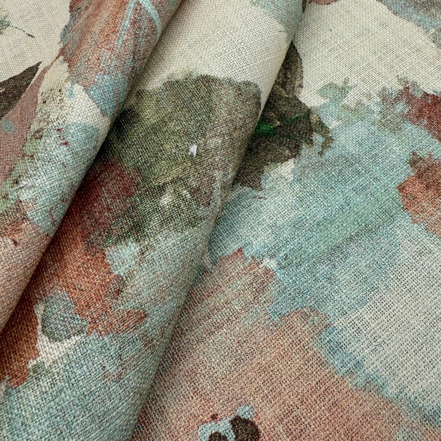 Coral Watercolor Floral Print by the Yard