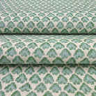 Botanical upholstery fabric by the yard in blue and green tones