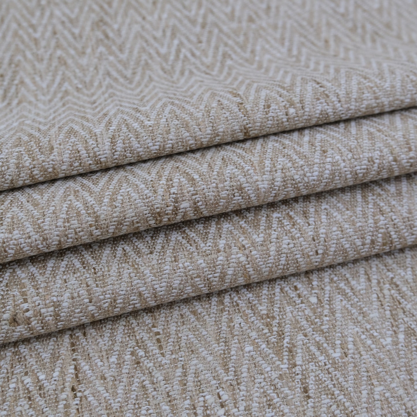Cream Chevron Upholstery Fabric by the Yard- Textured Neutral Fabric for Home Decor