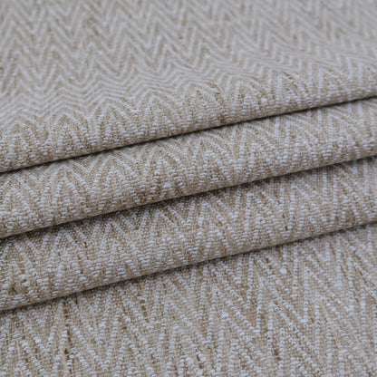 Cream Chevron Upholstery Fabric by the Yard- Textured Neutral Fabric for Home Decor