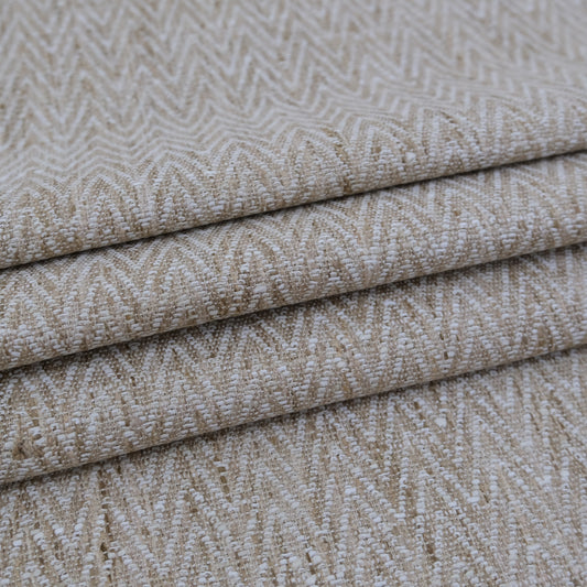 Cream Chevron Upholstery Fabric by the Yard- Textured Neutral Fabric for Home Decor
