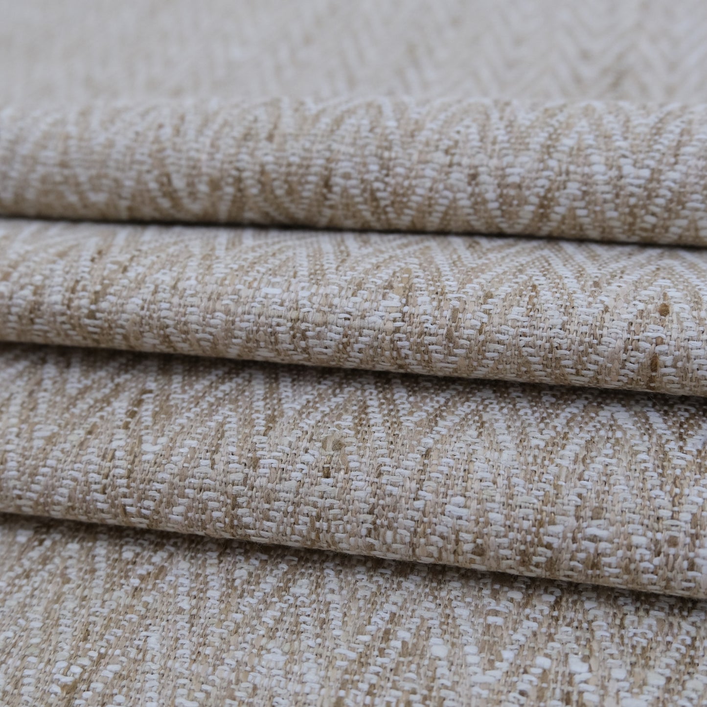 Cream Chevron Upholstery Fabric by the Yard- Textured Neutral Fabric for Home Decor
