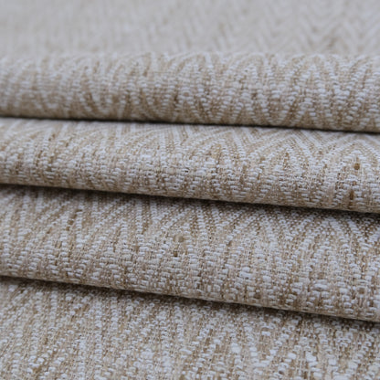 Cream Chevron Upholstery Fabric by the Yard- Textured Neutral Fabric for Home Decor