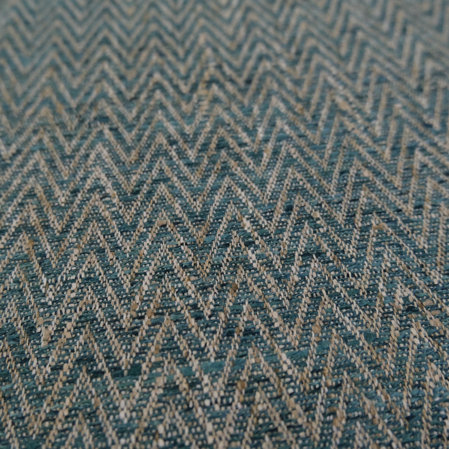 Emerald Green Herringbone Upholstery Fabric by Yard -Textured Zigzag Home Decor Textile