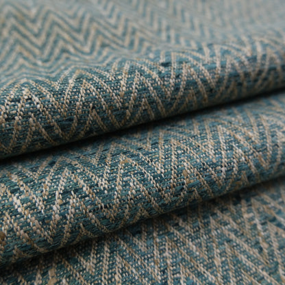 Emerald Green Herringbone Upholstery Fabric by Yard -Textured Zigzag Home Decor Textile
