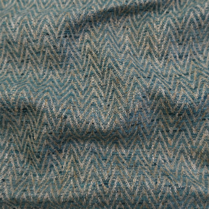 Emerald Green Herringbone Upholstery Fabric by Yard -Textured Zigzag Home Decor Textile