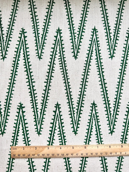Green Stitch Pattern Cotton Fabric