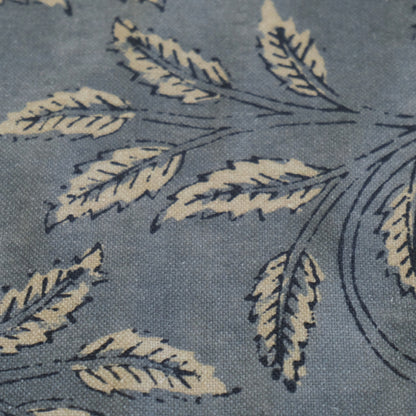 Neutral Foliage Organic Botanical Linen Fabric- Beige Leaf Print for Curtains & Upholstery