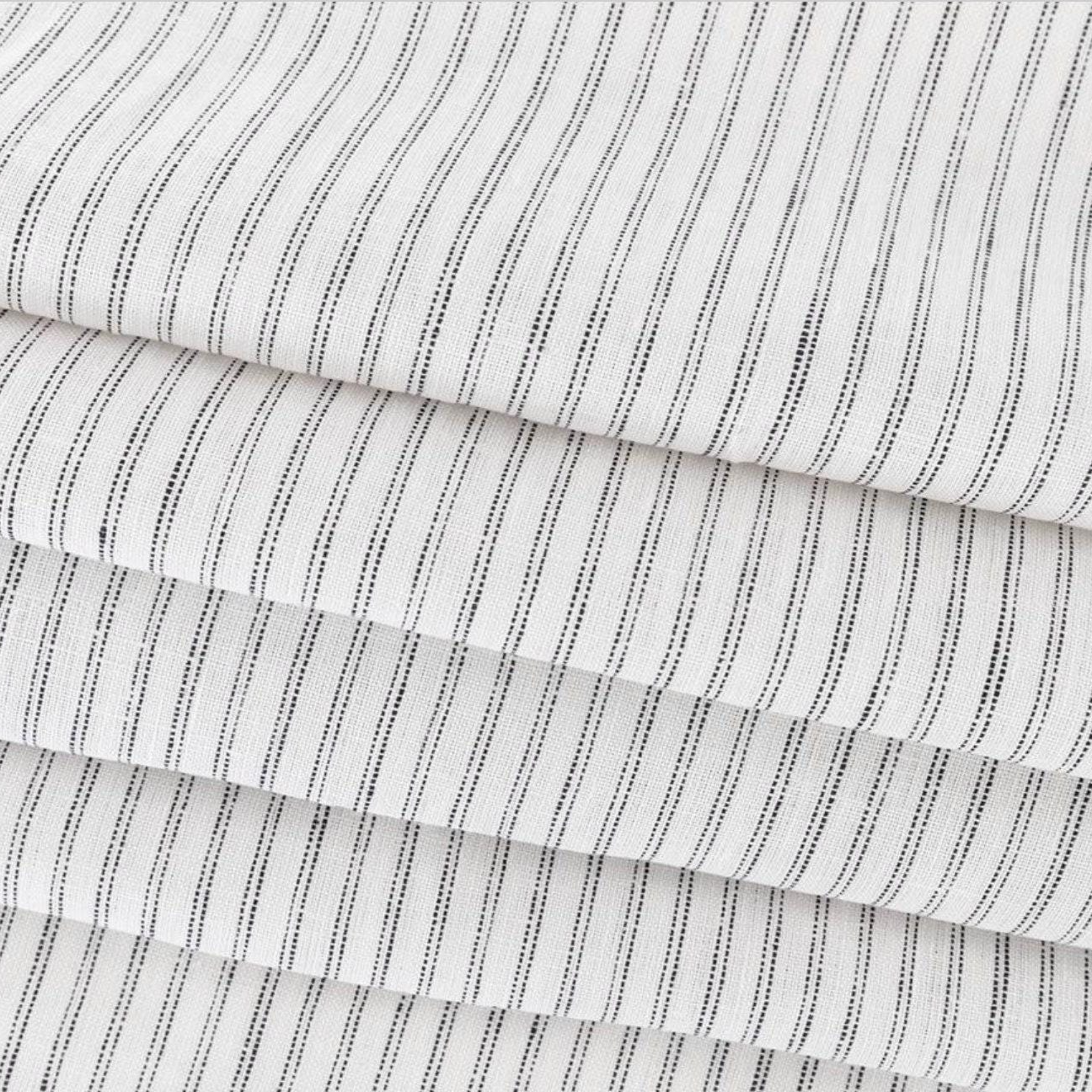 Striped Linen Black Stripe Fabric