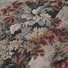 Close-up of verdure foliage tapestry upholstery fabric in Woodrose tones showing scenic woven leaves and branches, heavyweight jacquard material ideal for sofa upholstery, chair covers, antique style drapery, slipcovers, pillows, and vintage decorative home textiles.