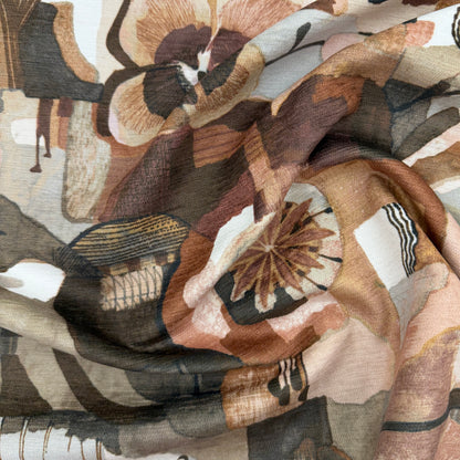 Pink Terracotta Abstract Print Fabric