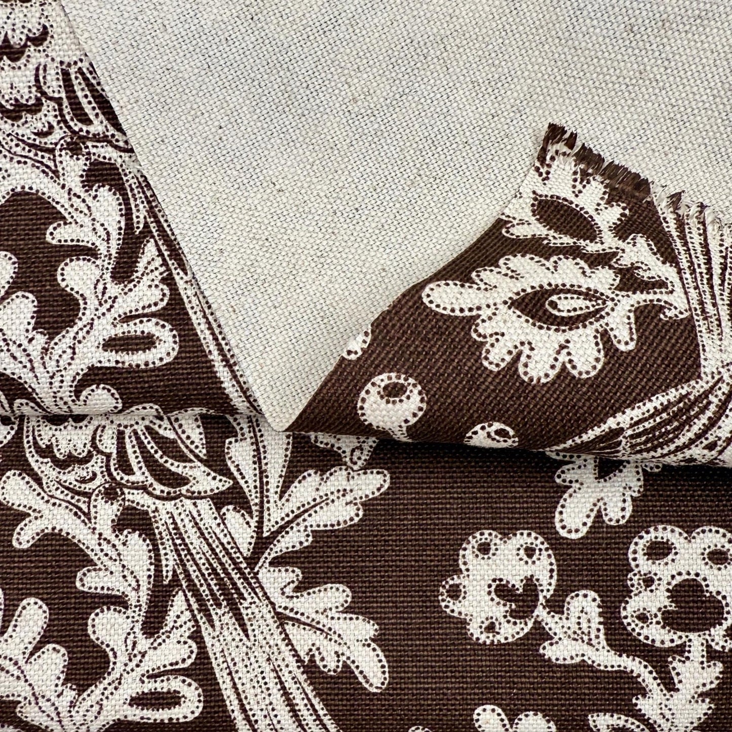 Brown Bird Fabric Floral Cotton Upholstery