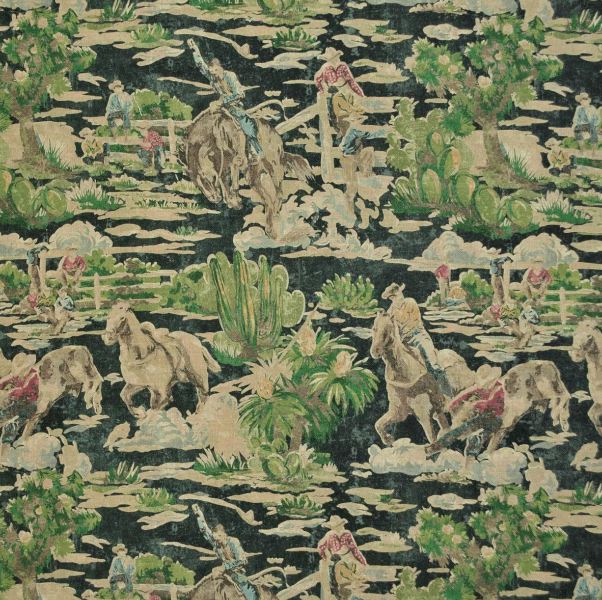 The image is a collage of various scenes depicting people riding horses, with a focus on the cowboy theme.