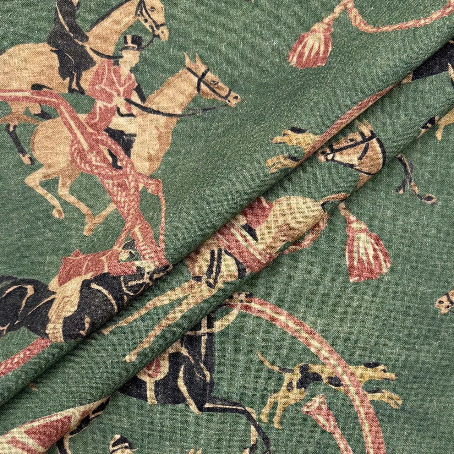 Green English Country Style Print Textile