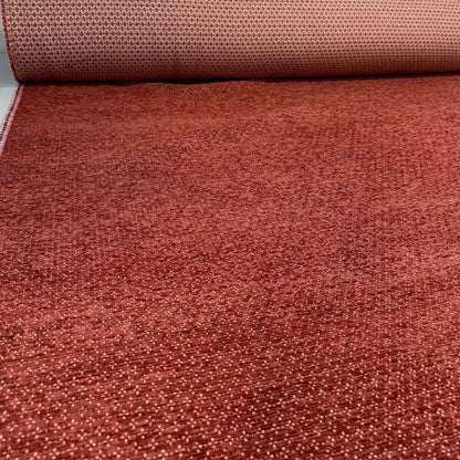 orange red chenille velvet fabric upholstery