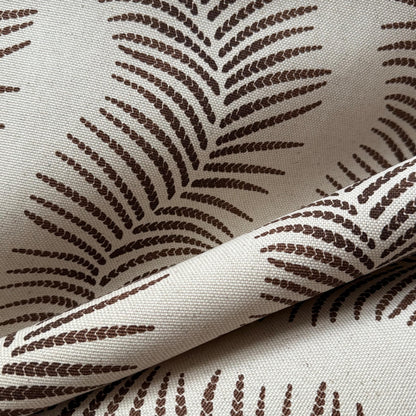 Brown Fern Leaf Upholstery Fabric Botanical Design by the Yard Rustic Nature Inspired Textile Pillows Drapery Upholstery Home Decor Material