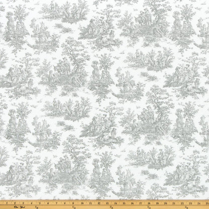 Gray Toile Gingham Fabric Neutral Cotton Material Nursery Decor Quilting Curtains Pillows Vintage Cottagecore Sewing Projects