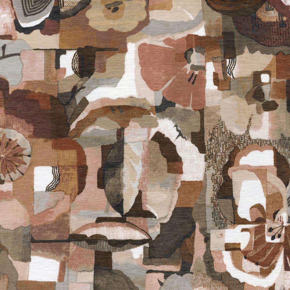 Pink Terracotta Abstract Print Fabric