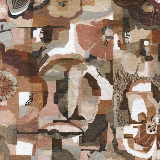 Pink Terracotta Abstract Print Fabric