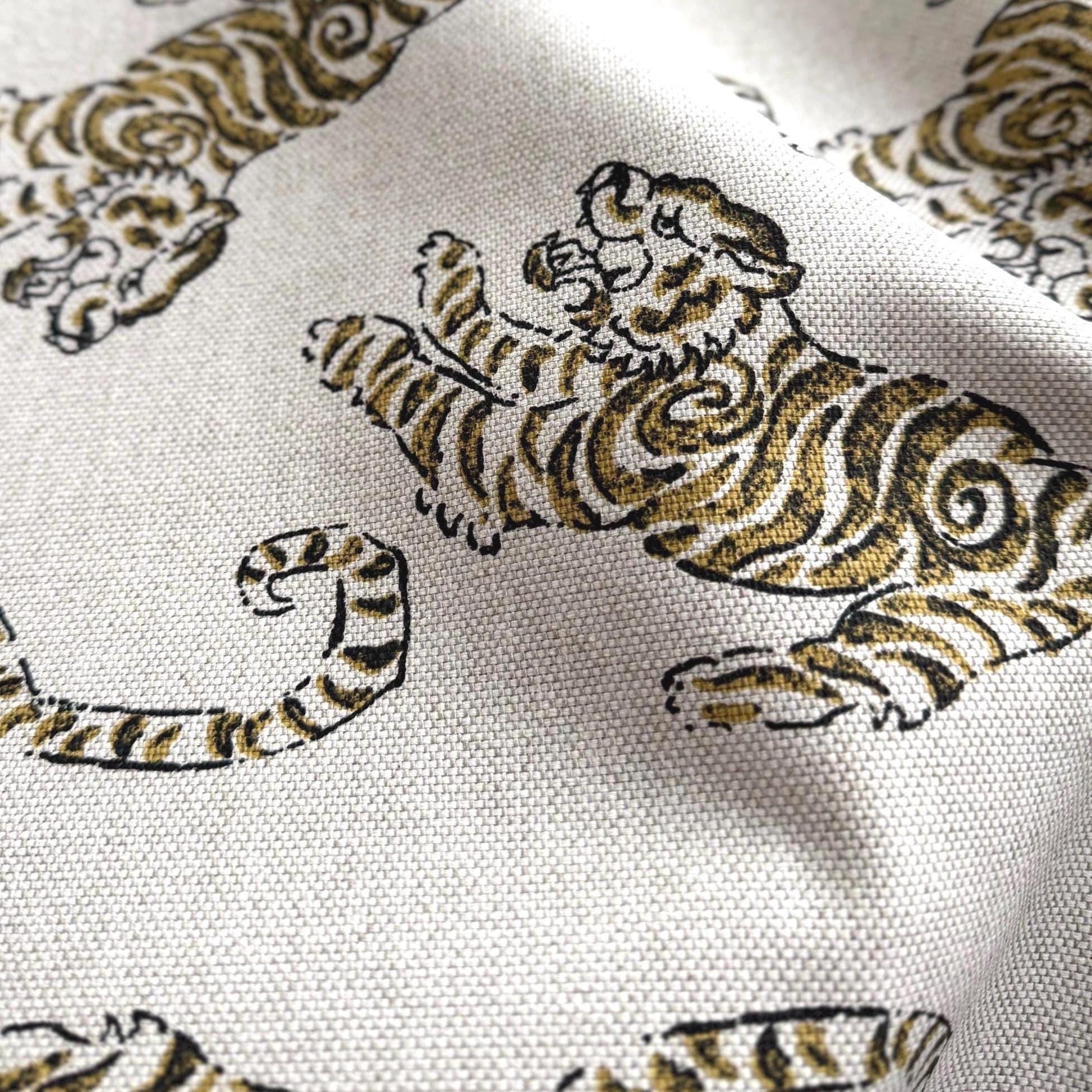 Tiger Print Fabric Animal Print Fabric Maximalist Decor Fabric Eclectic Home Decor Fabric Upholstery Fabric Drapery Fabric Lampshade Fabric Pillow Fabric 54 inch Wide Cotton Rayon Blend