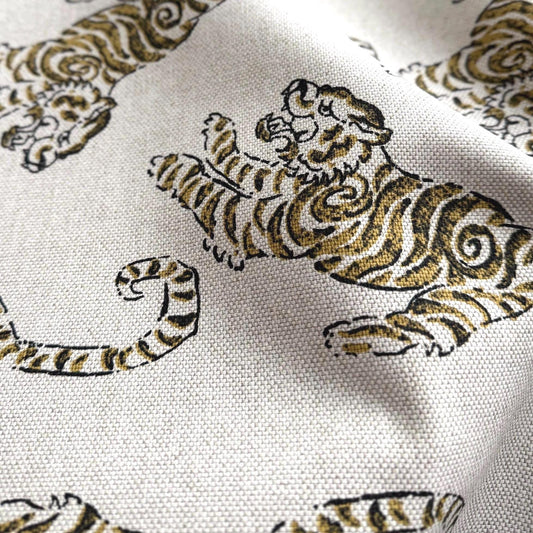 Tiger Print Fabric Animal Print Fabric Maximalist Decor Fabric Eclectic Home Decor Fabric Upholstery Fabric Drapery Fabric Lampshade Fabric Pillow Fabric 54 inch Wide Cotton Rayon Blend