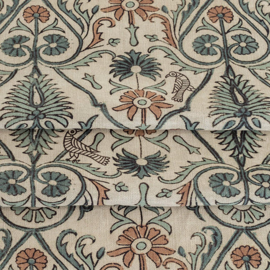 Floral Vine Bird Print Fabric