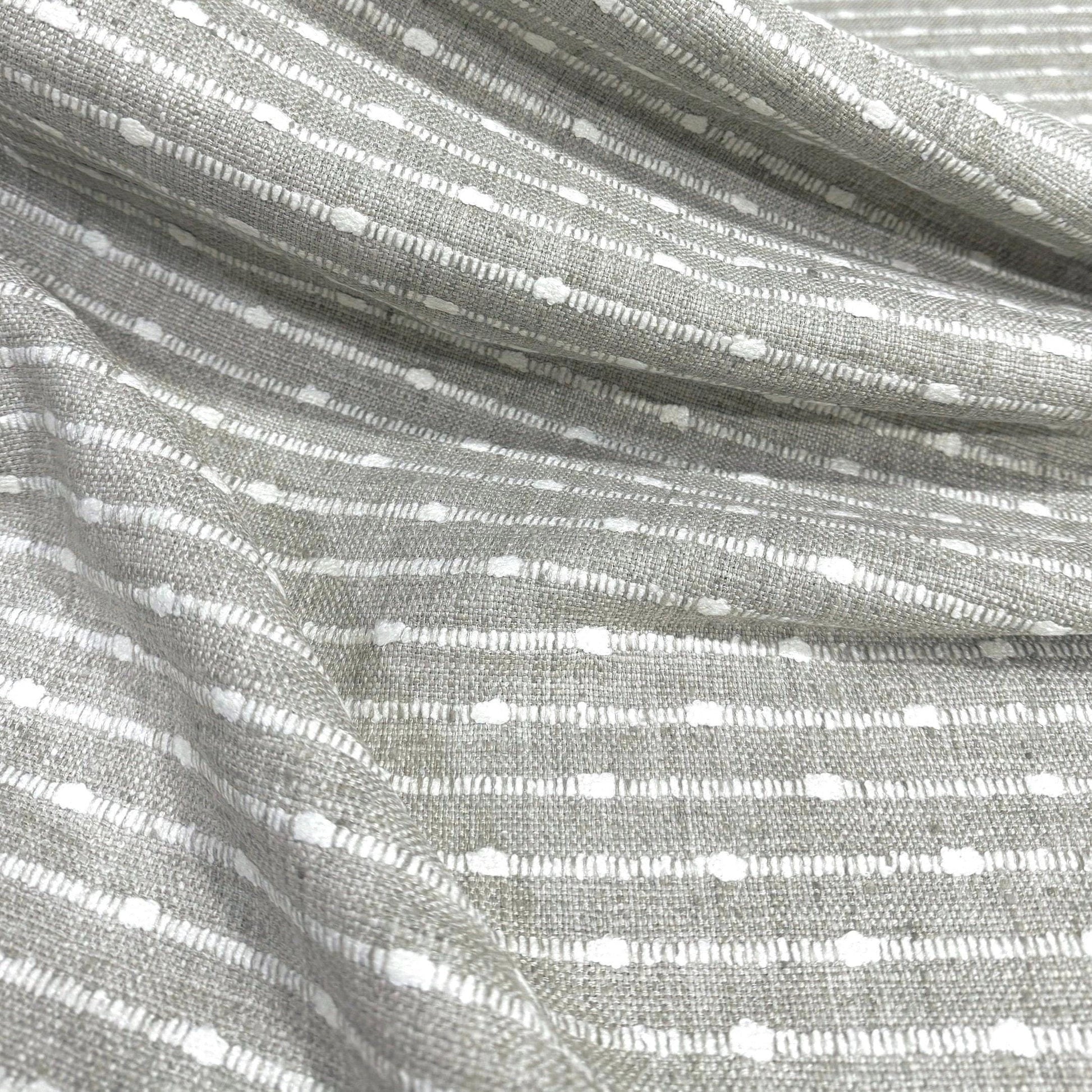 Greige Striped Fabric Woven Texture Chunky