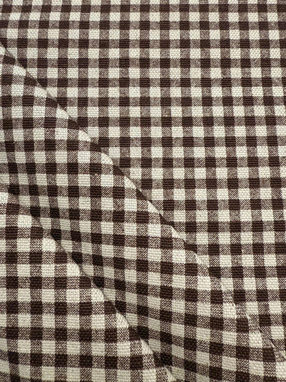 Warm Brown Gingham Check Fabric Rustic Look