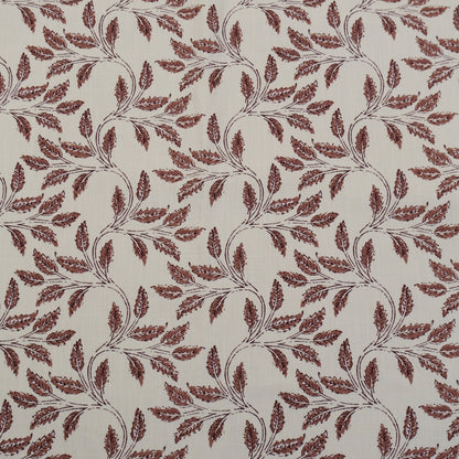 Sorrel Woodrose Deep Red Leaf Fabric - Burgundy Botanical Print